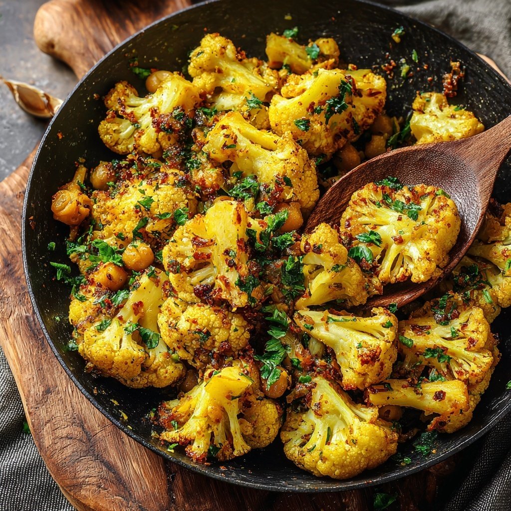 Blumenkohl Kichererbsen Pfanne Orientalisch