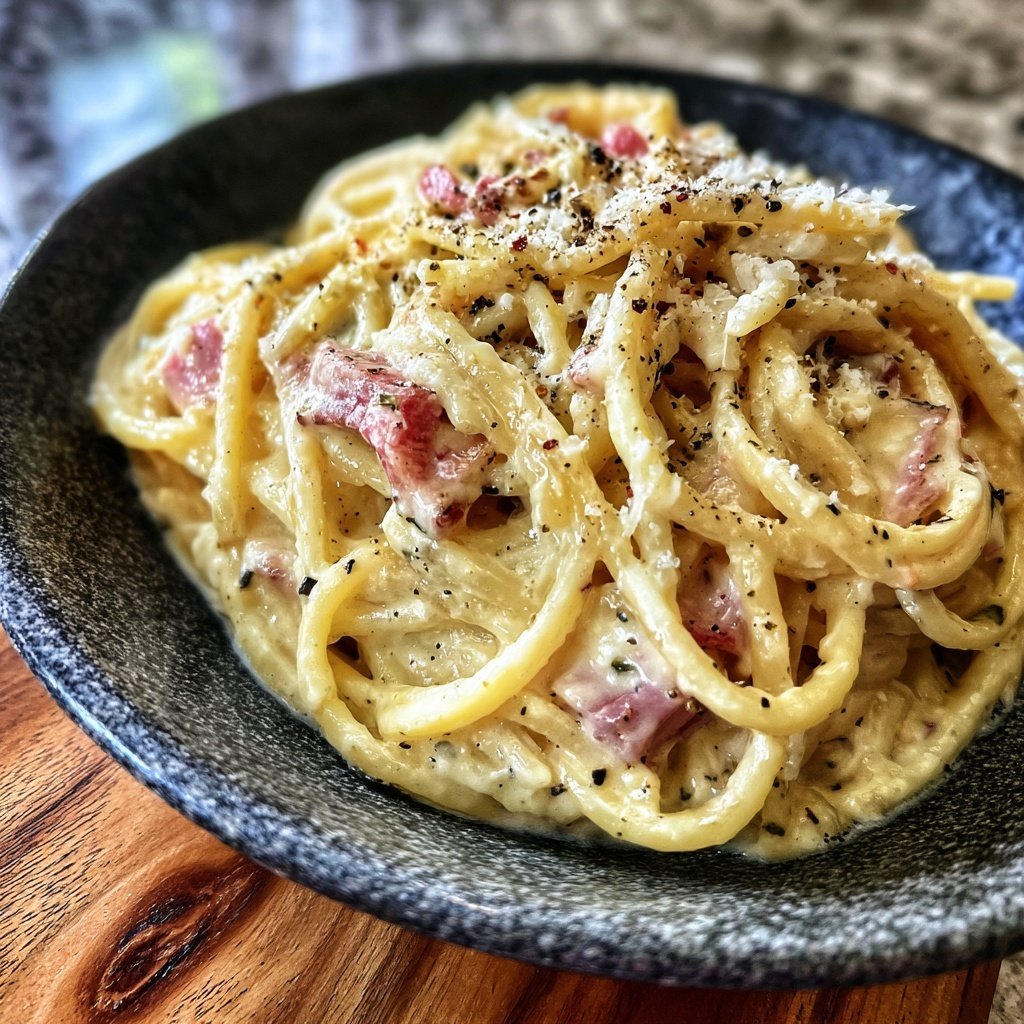 Pasta für zwei mit Sahne und rosa Pfeffer
