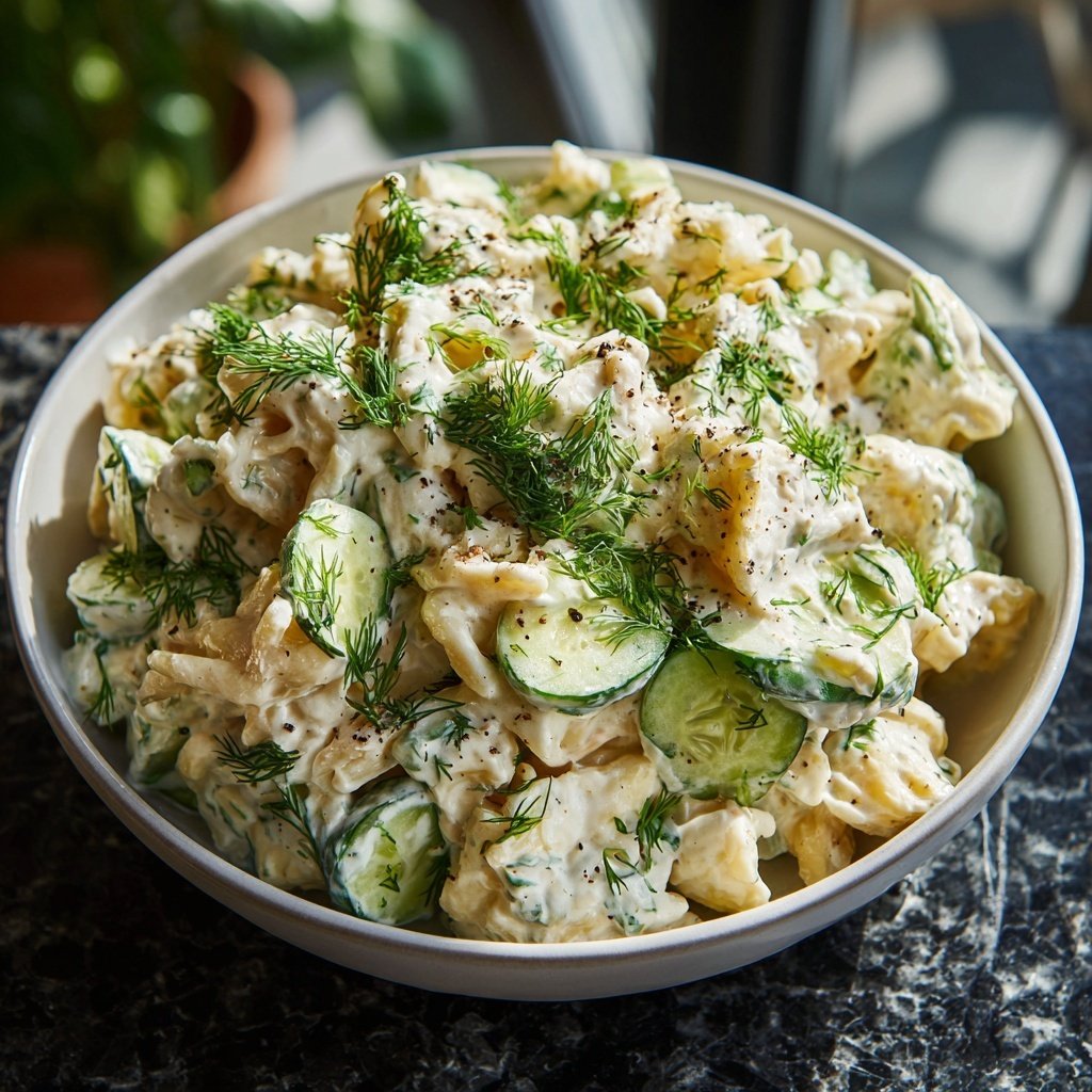 Nudelsalat Mit Gurke Und Dill