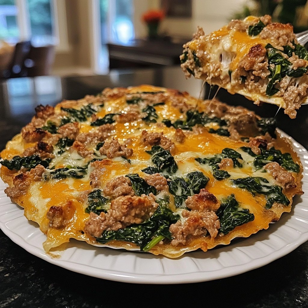 Hackfleisch Pfanne mit Spinat