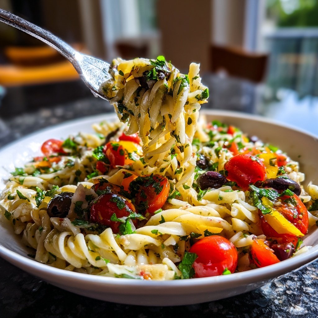 Mediterraner Nudelsalat Leicht