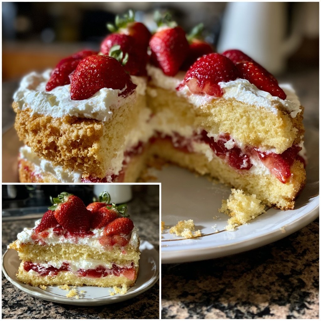 Saftiger Erdbeerkuchen Mit Vanillecreme